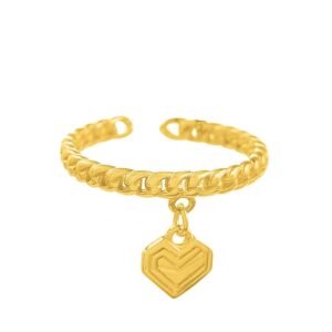 ANILLO PLATA BAÑO ORO 18K ABALORIO ❤️