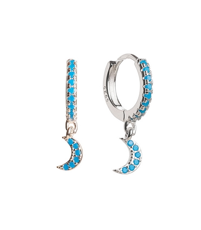 PENDIENTES ARO PLATA ABALORIO ESTRELLA AZUL - Imagen 3