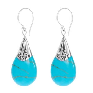 PENDIENTE PLATA TURQUESA FILIGRANA