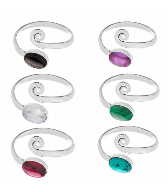 ANILLO AJUSTABLE CON PIEDRA NATURAL - Imagen 2